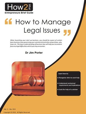 cover image of How to Manage Legal Issues